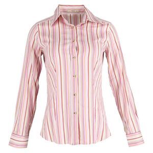 Etro Stripe Button-Down Long Sleeve Shirt in Multicolor Cotton